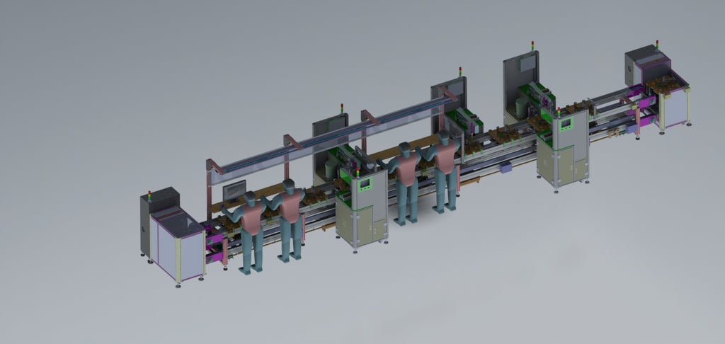 N301059 Semi-Auto Assembly Line with Return Conveyor (3D)