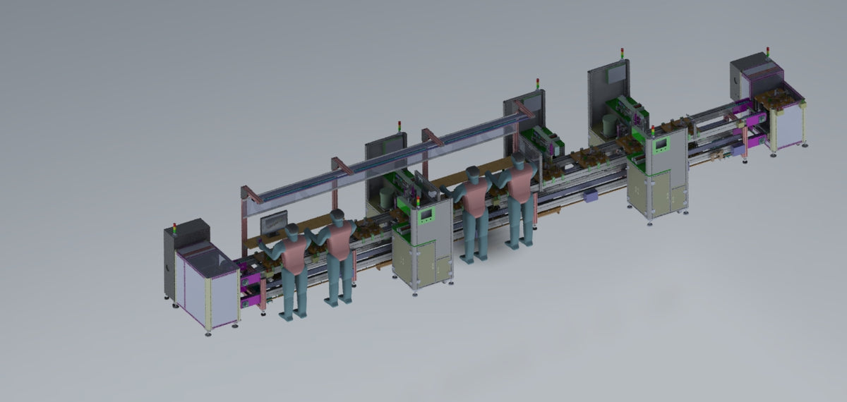 N301059 Semi-Auto Assembly Line with Return Conveyor (3D)