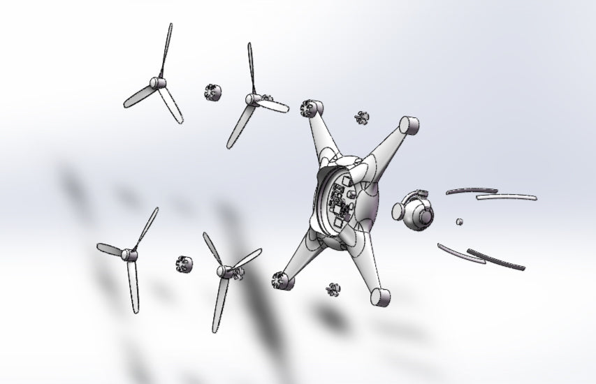 N348026 - UAV Styling 3D Modeling Drawings for Mechanical Innovation Design Competition, Designed by Solidworks