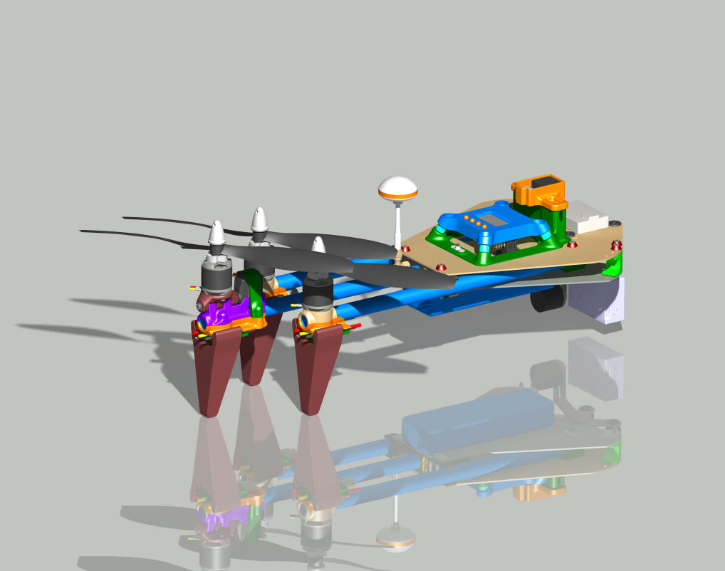N348001 - 660mm Triaxial Rotor UAV 3D Drawings, STP Format