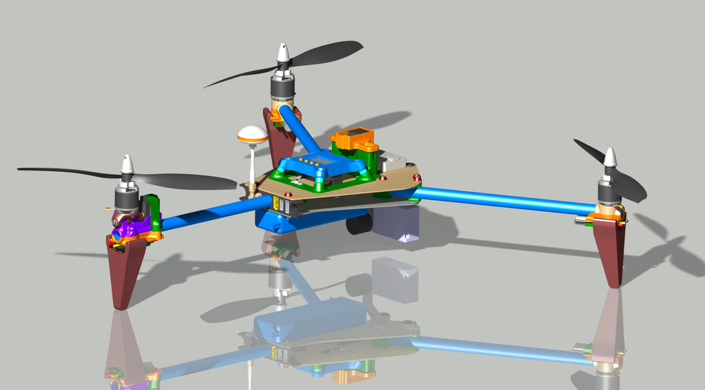 N348001 - 660mm Triaxial Rotor UAV 3D Drawings, STP Format