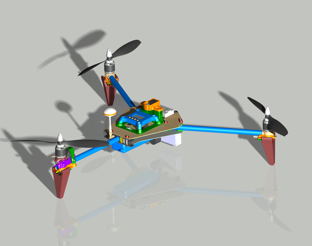 N348001 - 660mm Triaxial Rotor UAV 3D Drawings, STP Format