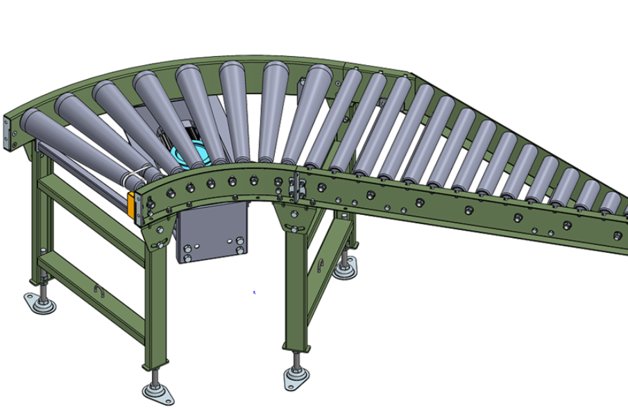 A1058. Curved Roller Conveyor