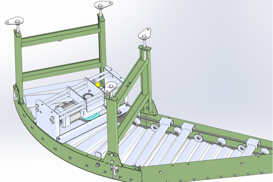 A1058. Curved Roller Conveyor
