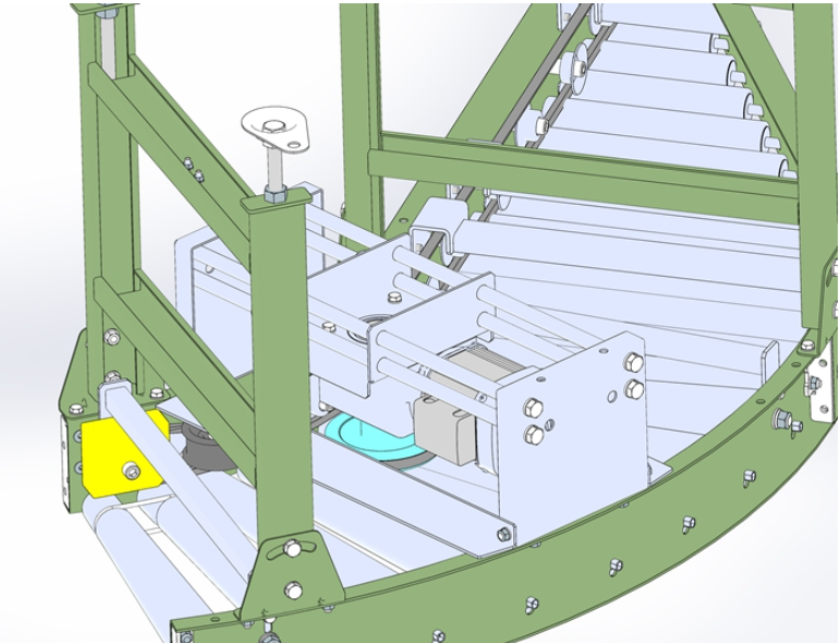 A1058. Curved Roller Conveyor