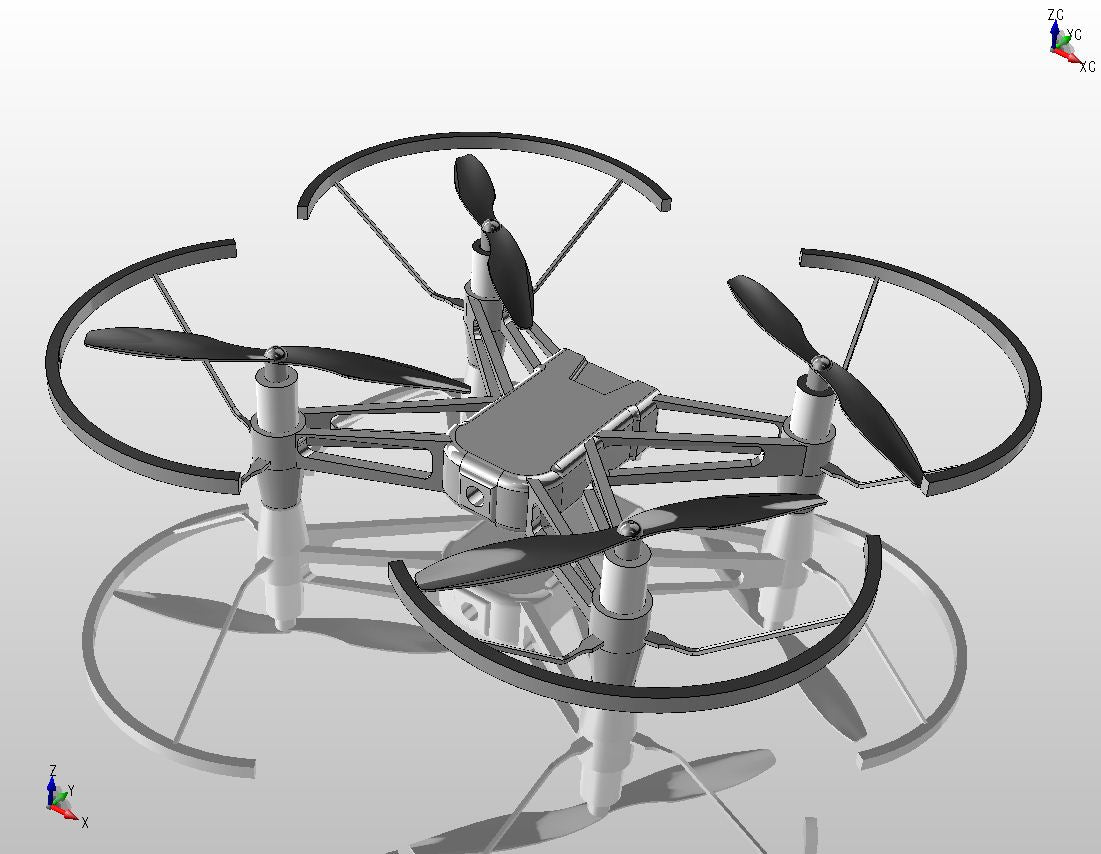 N348022 - Simplified Prototype Quadcopter UAV 3D Styling Drawings, STP Format