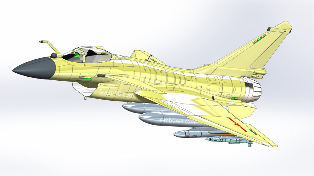 N349012 - J-10  J-10B  J-10Y Fighter 3D Model Drawings, x_t  STEP Format