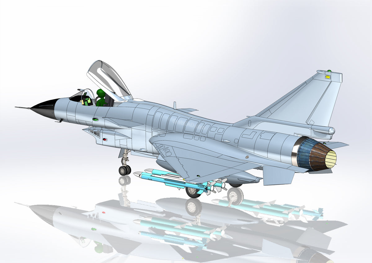 N349011 - J-10A Fighter Simplified Toy 3D Model Drawings, x_t Format