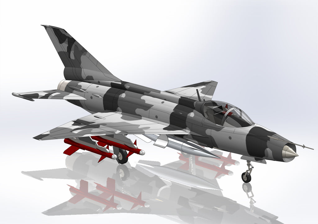 N349010 - J-7MG Fighter Simplified 3D Model Drawings, x_t  STEP Format