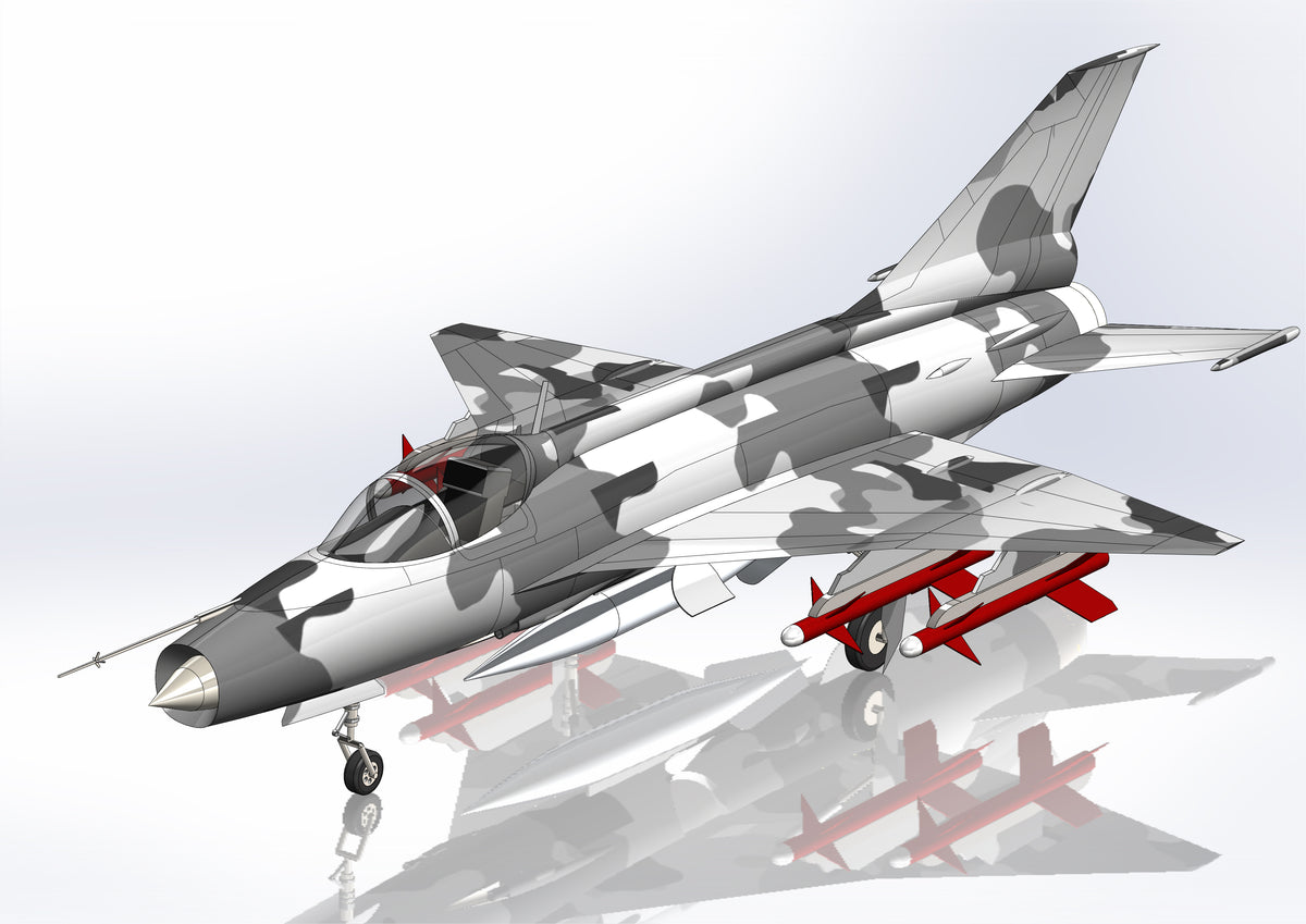N349010 - J-7MG Fighter Simplified 3D Model Drawings, x_t  STEP Format