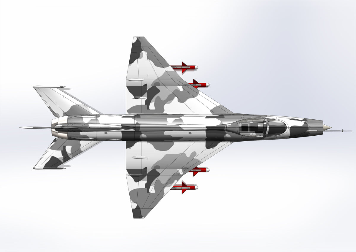 N349010 - J-7MG Fighter Simplified 3D Model Drawings, x_t  STEP Format