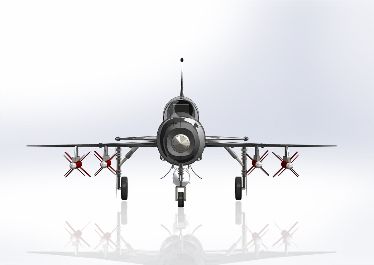 N349010 - J-7MG Fighter Simplified 3D Model Drawings, x_t  STEP Format