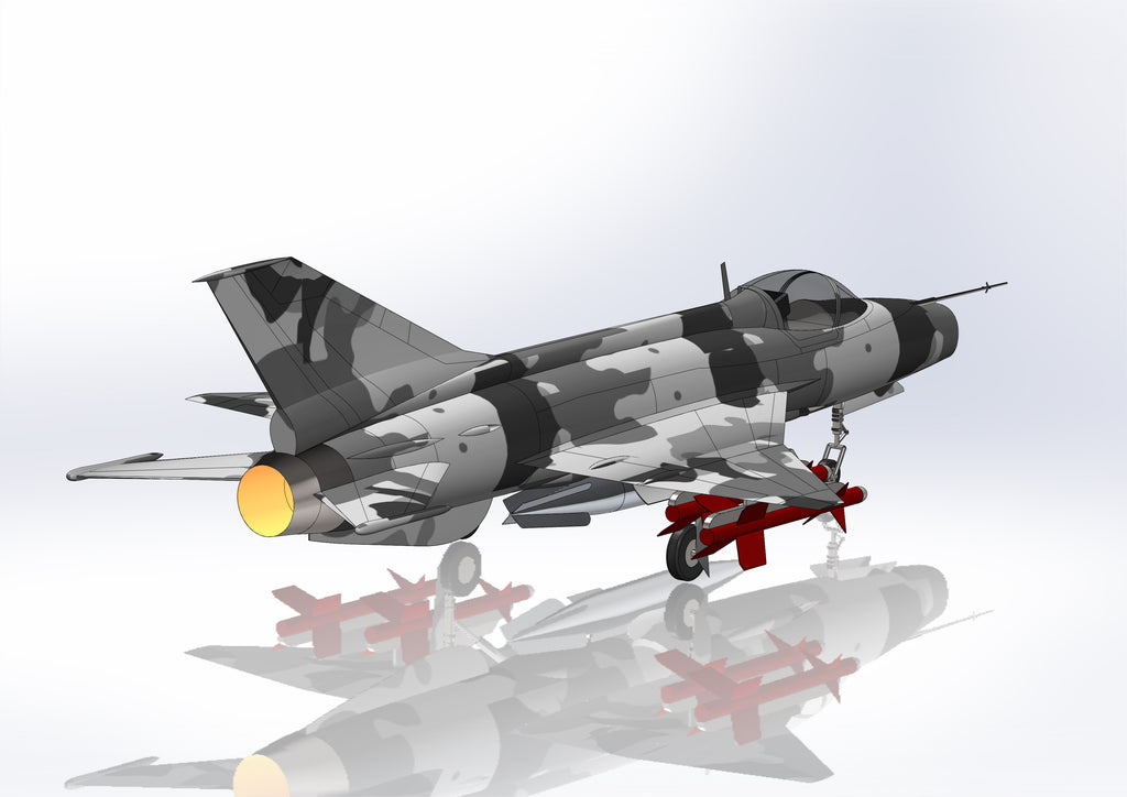 N349010 - J-7MG Fighter Simplified 3D Model Drawings, x_t  STEP Format