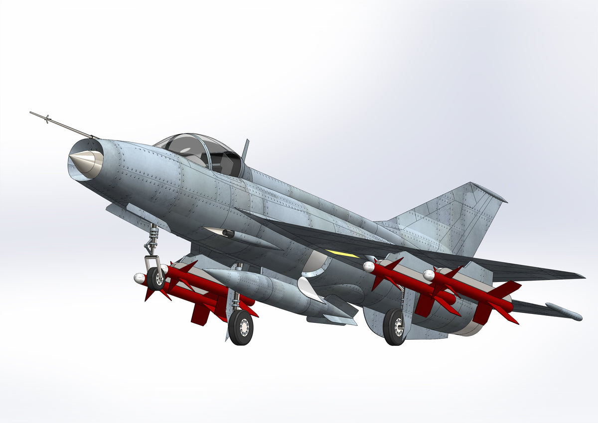 N349010 - J-7MG Fighter Simplified 3D Model Drawings, x_t  STEP Format