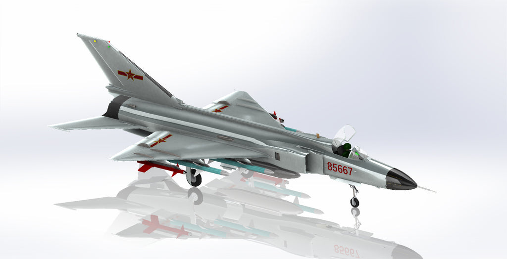N349004 - Shenyang J-8 II Fighter Appearance Toy 3D Model Drawings, x_t Format