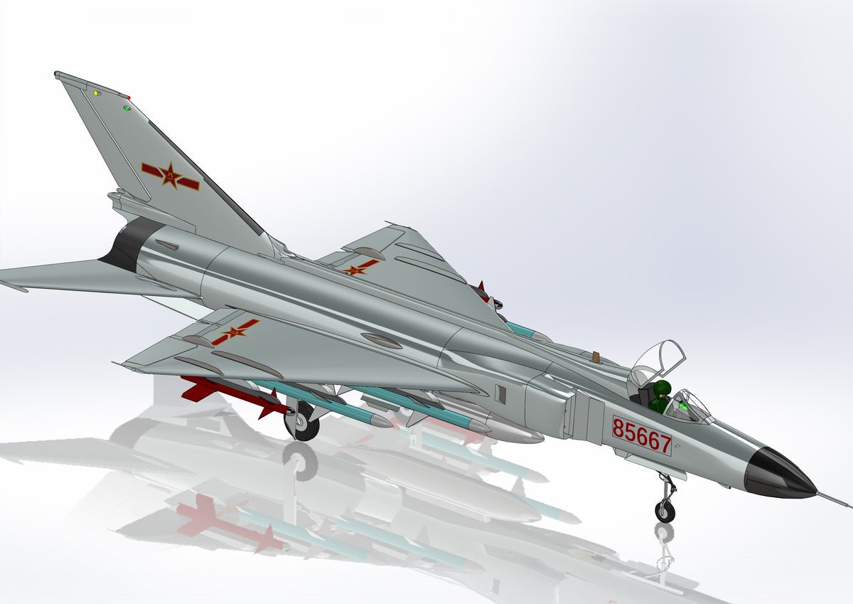 N349004 - Shenyang J-8 II Fighter Appearance Toy 3D Model Drawings, x_t Format