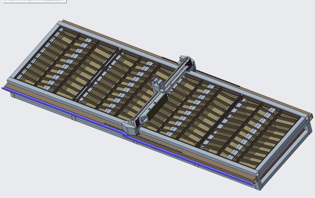 N314004-6000x1500x100 CNC Plasma Cutting Machine 3D Model (X_T)