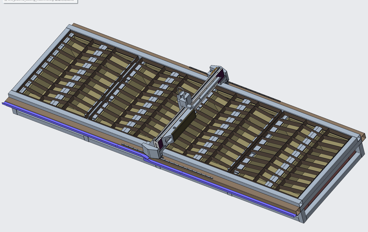 N314004-6000x1500x100 CNC Plasma Cutting Machine 3D Model (X_T)