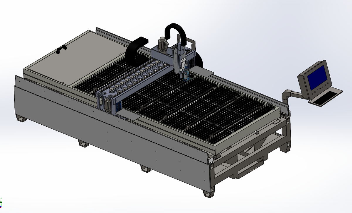 N314064-Laser Cutting Machine (Rack & Pinion Type) 3D Model (Solidworks)