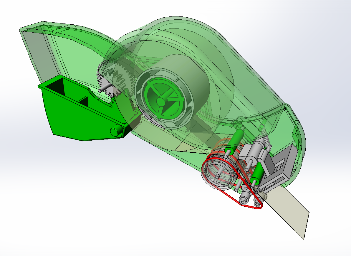 N314078-Clear Tape Cutting Machine 3D Model (Solidworks)