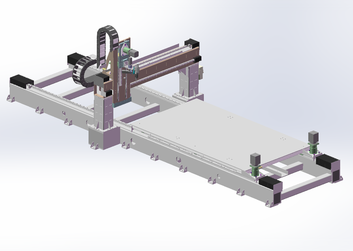 N314083-Gantry-Type 3D Laser Cutting Machine 3D Drawing (Solidworks + X_T)