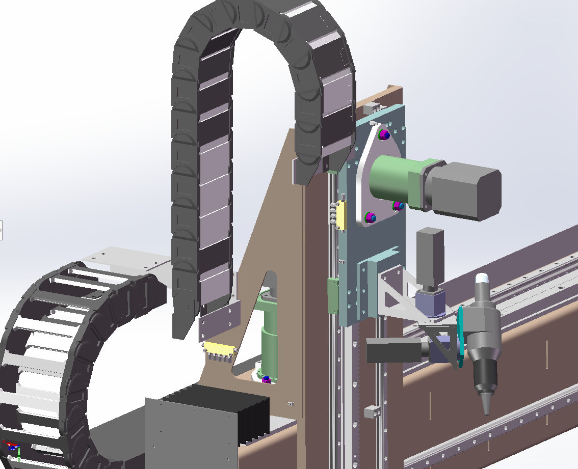 N314083-Gantry-Type 3D Laser Cutting Machine 3D Drawing (Solidworks + X_T)