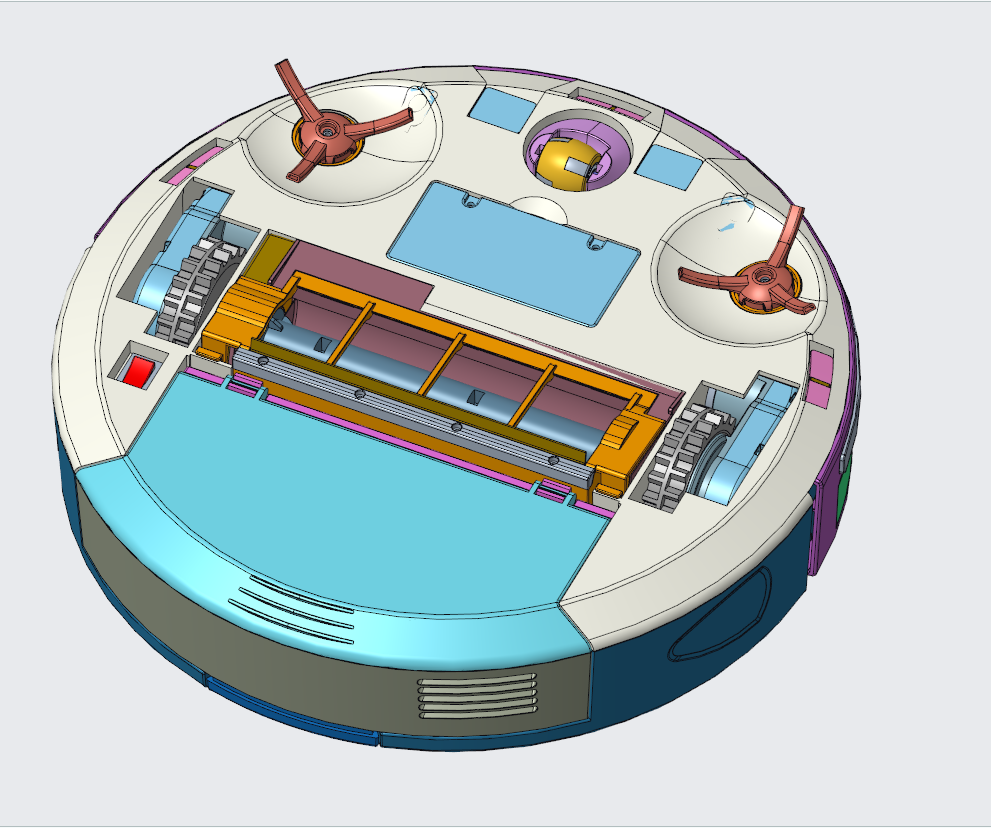 N346007 - Intelligent Sweeping Robot 3D Model Drawings, Designed by ProE with STP Format