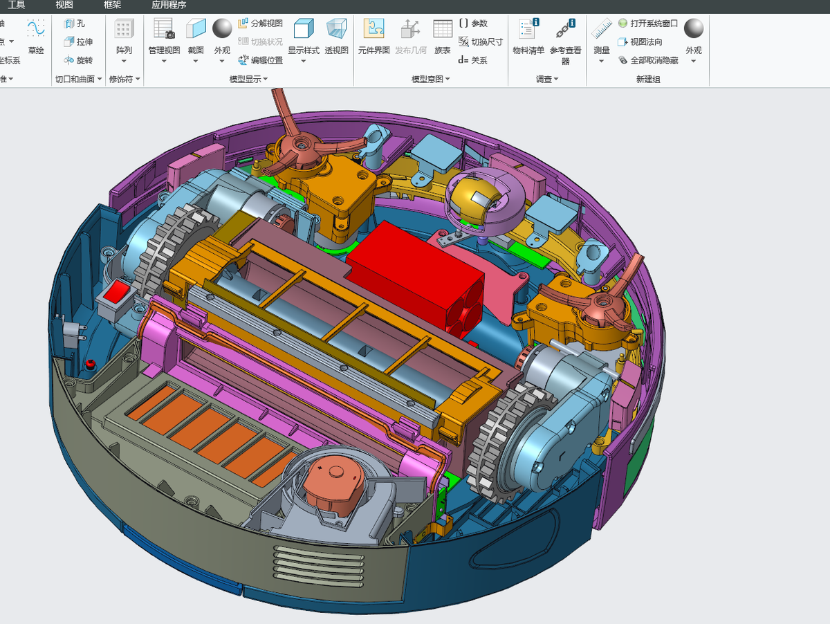 N346007 - Intelligent Sweeping Robot 3D Model Drawings, Designed by ProE with STP Format