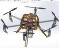 N348019 - Hexacopter Aerial Drone Frame 3D Drawings, Designed by Solidworks