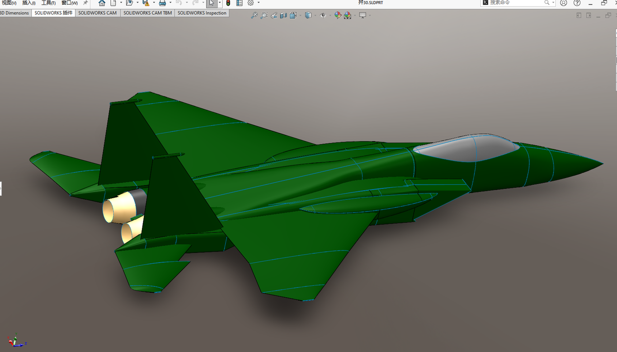 N349015 - J-30 Fighter Simplified 3D Model Drawings, Designed by Solidworks