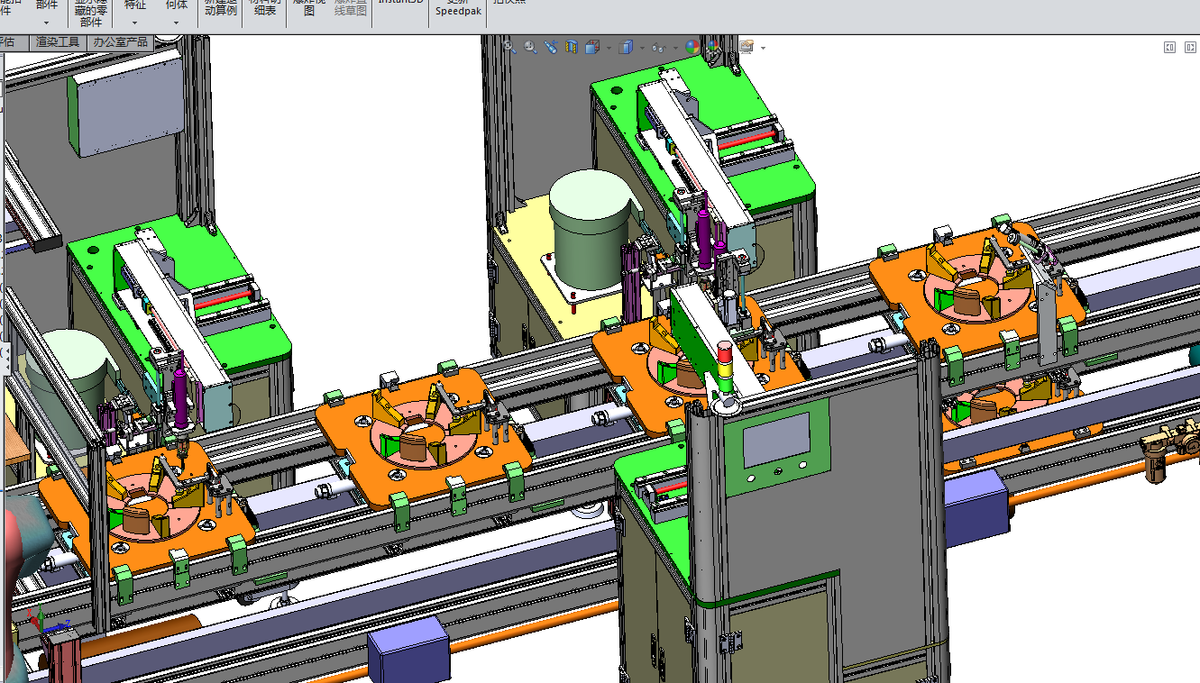 N301059 Semi-Auto Assembly Line with Return Conveyor (3D)