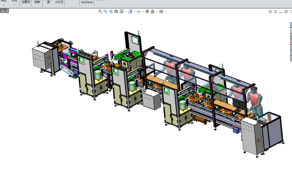 N301059 Semi-Auto Assembly Line with Return Conveyor (3D)