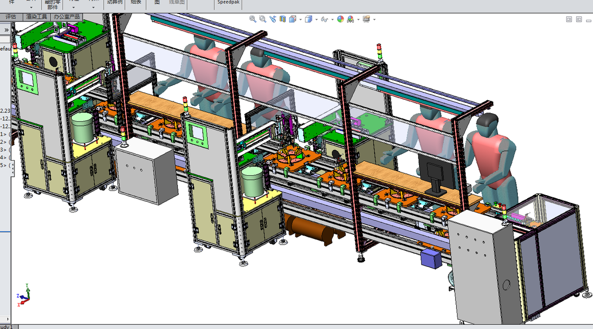N301059 Semi-Auto Assembly Line with Return Conveyor (3D)