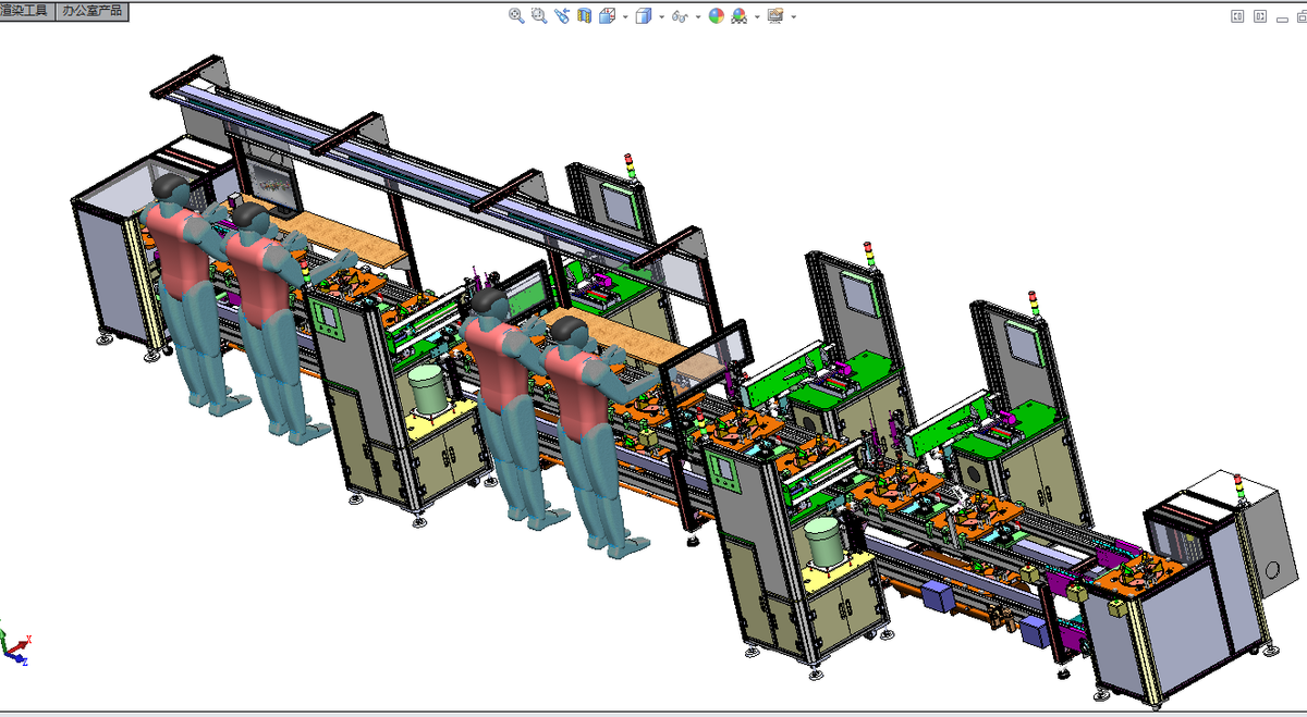 N301059 Semi-Auto Assembly Line with Return Conveyor (3D)