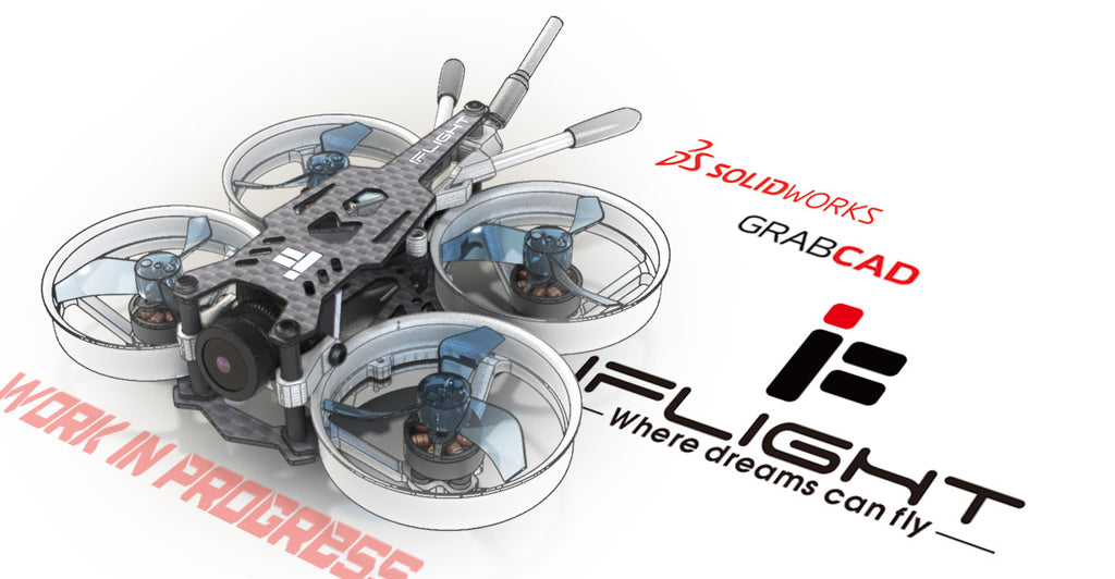 N348005 - IFLIGHT Cinebee 75HD Quadcopter UAV 3D Drawings, Designed by Solidworks